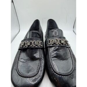 Bonavi Antistress Black Patent Iridescent Crystal‎ Loafers EU 38 21W7-01-504
